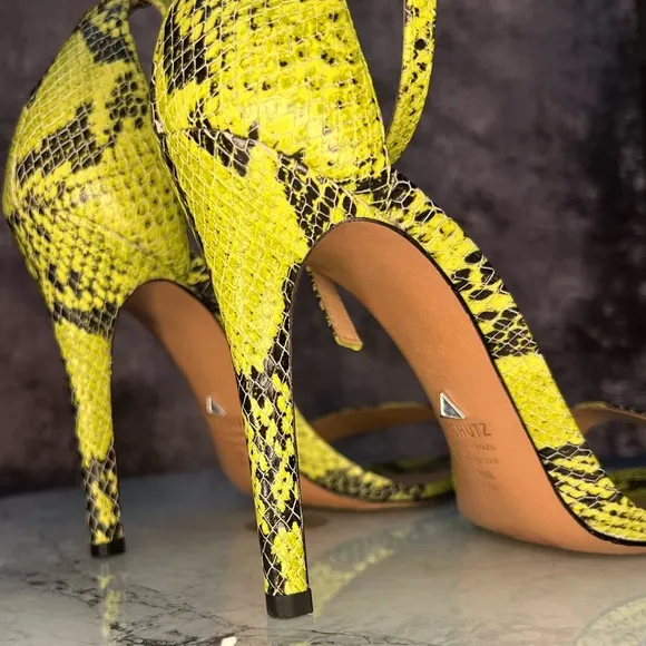 Neon sandals ankle strap heels