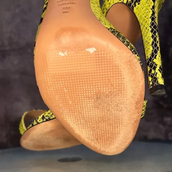 Neon sandals ankle strap heels