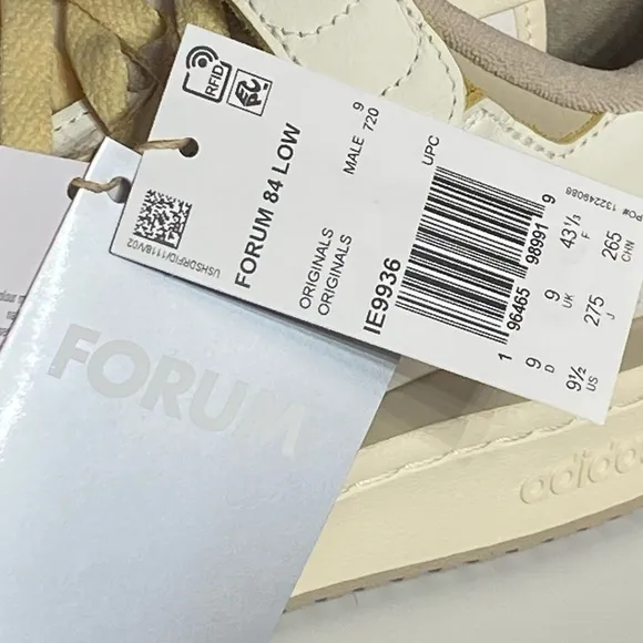 New Adidas Forum 84 Low Mens 9.5 Khaki Crème Sneakers