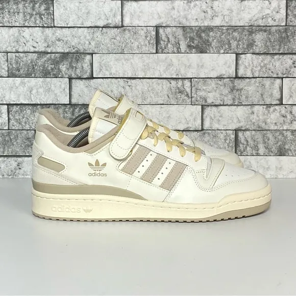 New Adidas Forum 84 Low Mens 9.5 Khaki Crème Sneakers