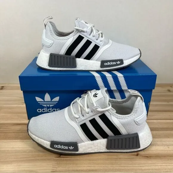 NEW Adidas NMD R1 running shoes womens 6 Mens 5 Cloud White Core Black Grey