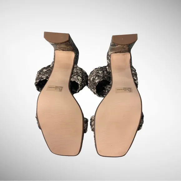 NEW ARTICLES OF SOCIETY ASTI BROWN SNAKE HEEL SANDAL SIZE 7