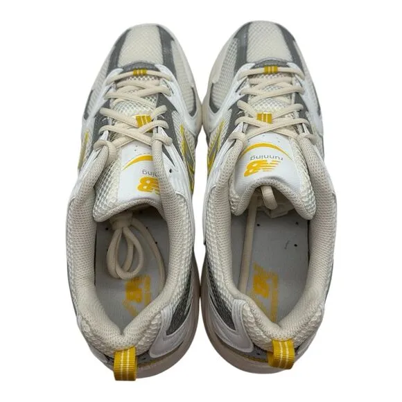 New Balance 530 Running Shoes Mens 9.5 D Womens 11 White Yellow Ginger Lemon