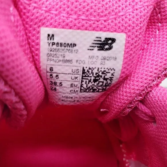 New Balance 680 v5 Tech Ride Youth Athletic Barbie Pink Size‎ 6 US Sneaker Girls