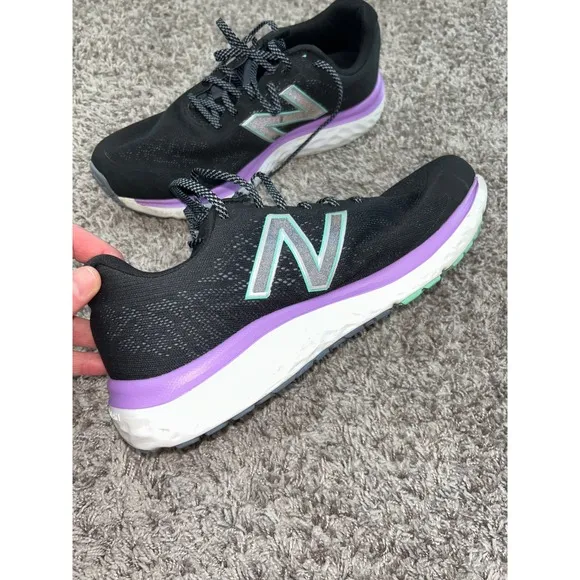 New Balance Fresh Foam 680 Running Shoes Cushioned Athletic Black Purple size 11