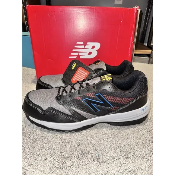 New Balance Men's Tennis Black Gray Safety Industrial Shoes Mid589KE Size 17 New