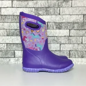 New Bogs Blooms Youth 4 Purple Unicorns Winter Boots
