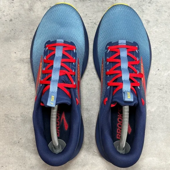 NEW Brooks Revel 7 Road‎ Running Shoes Mens Size 10 Blue Red Yellow 1104351D402