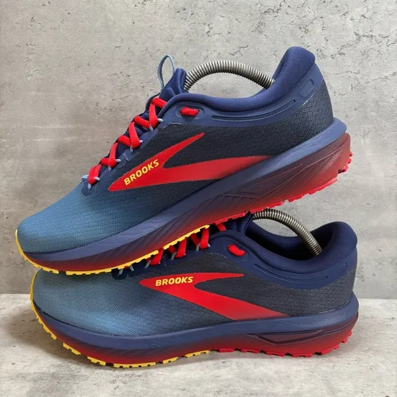 NEW Brooks Revel 7 Road‎ Running Shoes Mens Size 10 Blue Red Yellow 1104351D402