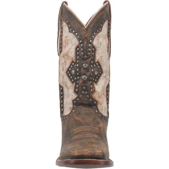 NEW DAN POST. women's darby western boot in brown/bone