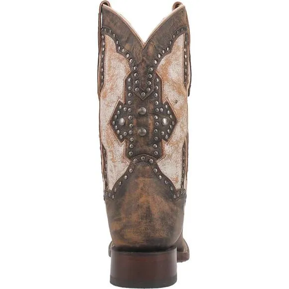 NEW DAN POST. women's darby western boot in brown/bone