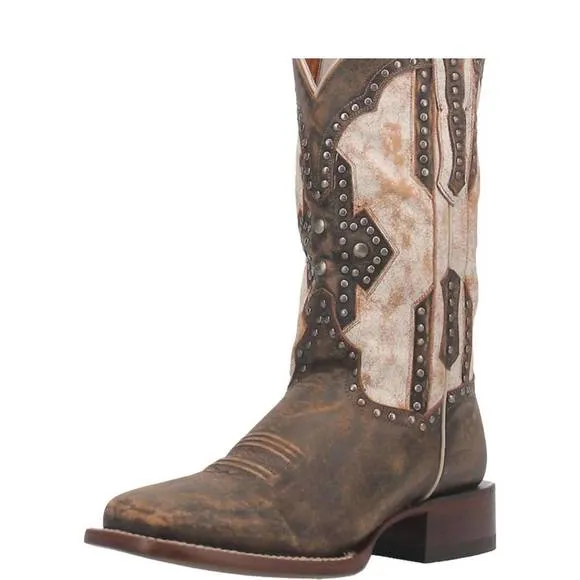 NEW DAN POST. women's darby western boot in brown/bone