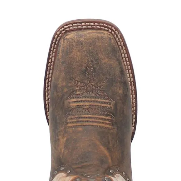 NEW DAN POST. women's darby western boot in brown/bone