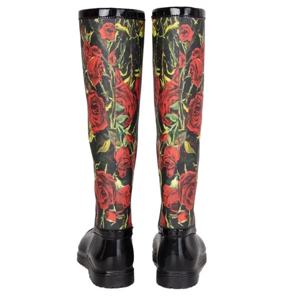 New Dolce &amp; Gabbana Rose Rain Boots Wellies