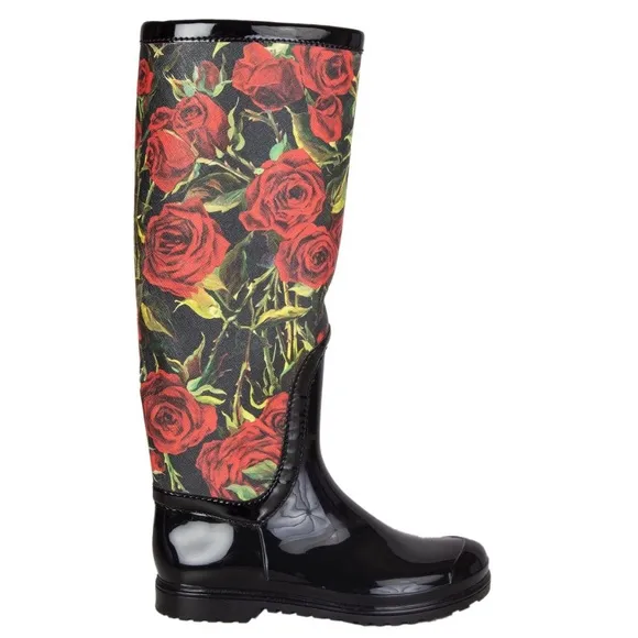 New Dolce &amp; Gabbana Rose Rain Boots Wellies
