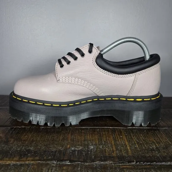 NEW Dr Martens 8053 Quad Womens Size 9 Leather Derby Oxford Shoes Pisa Taupe