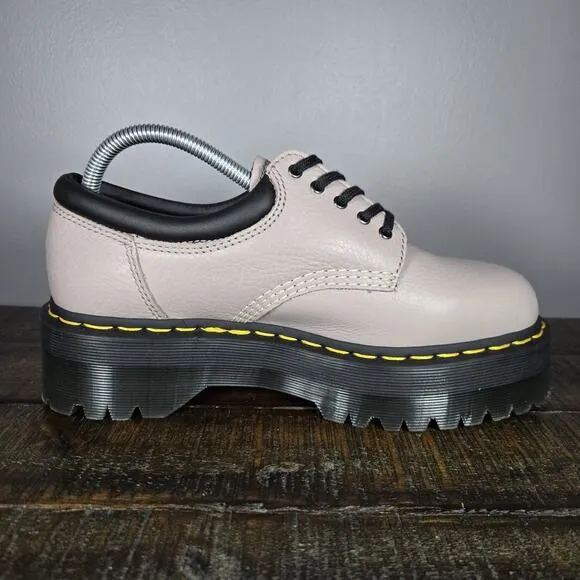 NEW Dr Martens 8053 Quad Womens Size 9 Leather Derby Oxford Shoes Pisa Taupe