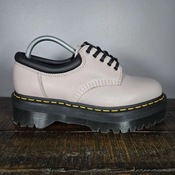 NEW Dr Martens 8053 Quad Womens Size 9 Leather Derby Oxford Shoes Pisa Taupe