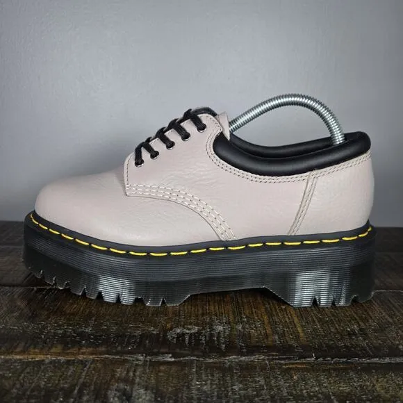 NEW Dr Martens 8053 Quad Womens Size 9 Leather Derby Oxford Shoes Pisa Taupe