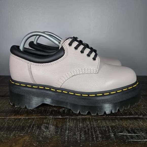 NEW Dr Martens 8053 Quad Womens Size 9 Leather Derby Oxford Shoes Pisa Taupe