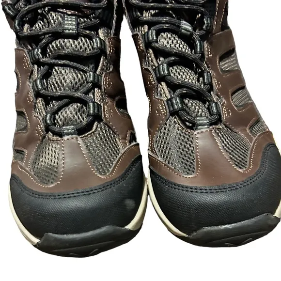 NEW! EDDIE BAUER Men's Brown &amp; Black Lace Up Waterproof All-Weather Boots-Sz 9