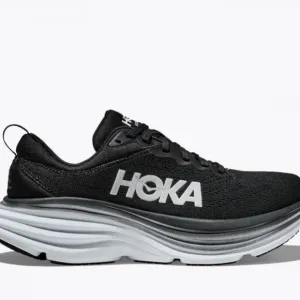 New Hoka Men's Bondi 8 Sneaker, Black/White, 10D $164