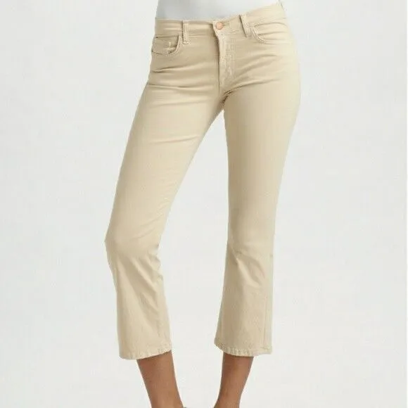 New J Brand Jeans Womens Off White 25 X 24 Gigi Crop USA Japanese Twill Khaki