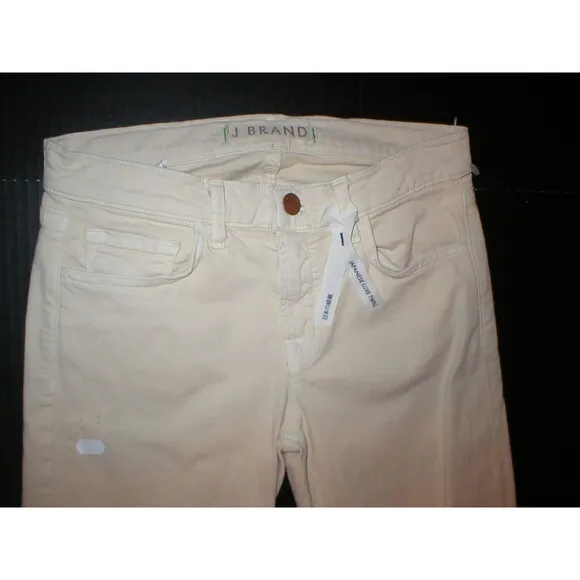 New J Brand Jeans Womens Off White 25 X 24 Gigi Crop USA Japanese Twill Khaki