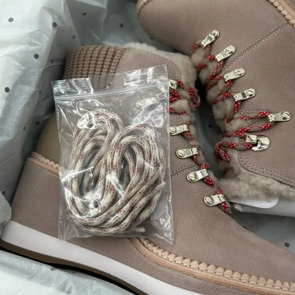 NEW Kate Spade Booties Size 6.5 Willow Boots Hiking Outdoorsy Shearling Winter
