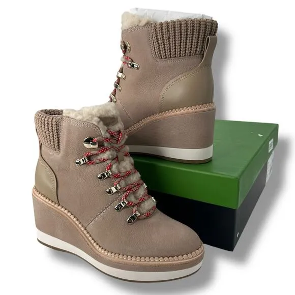 NEW Kate Spade Booties Size 6.5 Willow Boots Hiking Outdoorsy Shearling Winter
