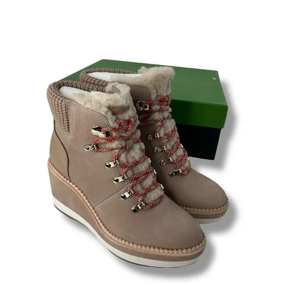 NEW Kate Spade Booties Size 6.5 Willow Boots Hiking Outdoorsy Shearling Winter
