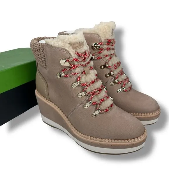 NEW Kate Spade Booties Size 6.5 Willow Boots Hiking Outdoorsy Shearling Winter