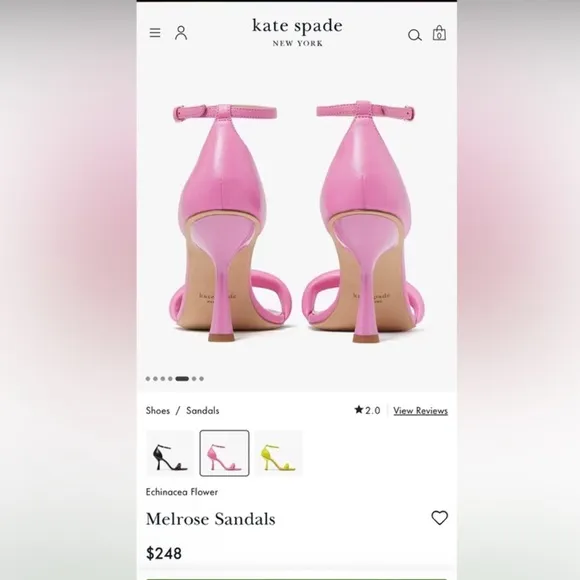 New Kate Spade Melrose Nappa Sandals Heels $248 Retail New in box