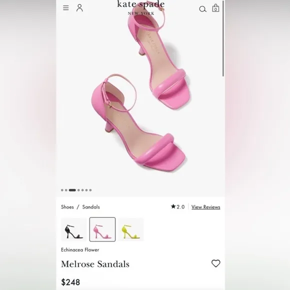 New Kate Spade Melrose Nappa Sandals Heels $248 Retail New in box