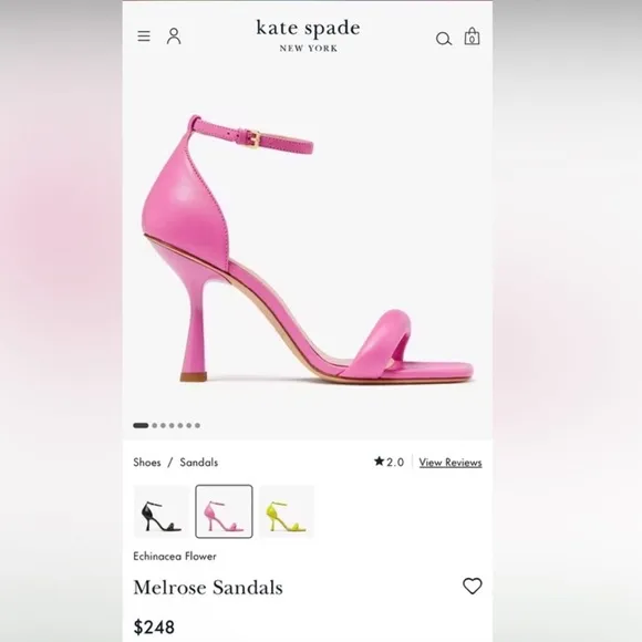 New Kate Spade Melrose Nappa Sandals Heels $248 Retail New in box