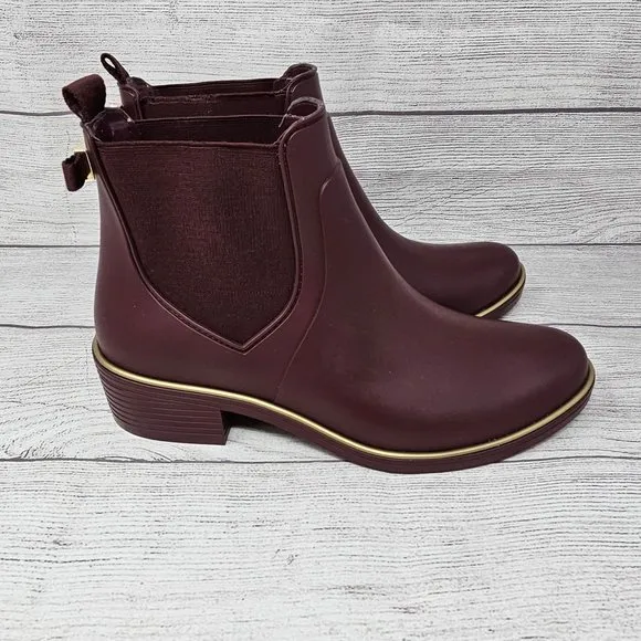 NEW!! Kate Spade New York Plain Block Heels Rain Boots Boots Size‎ 8