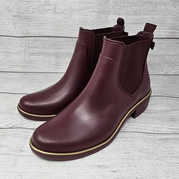 NEW!! Kate Spade New York Plain Block Heels Rain Boots Boots Size‎ 8