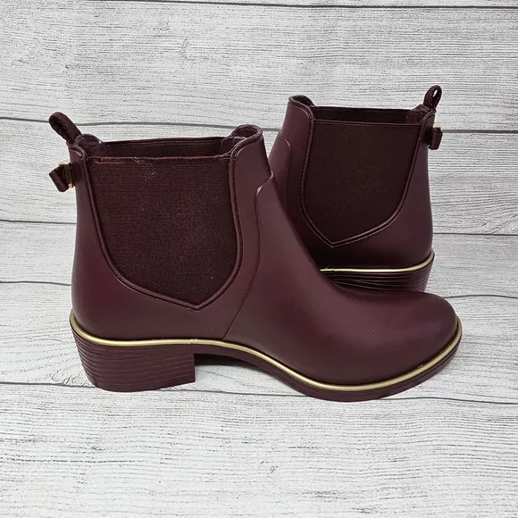 NEW!! Kate Spade New York Plain Block Heels Rain Boots Boots Size‎ 8