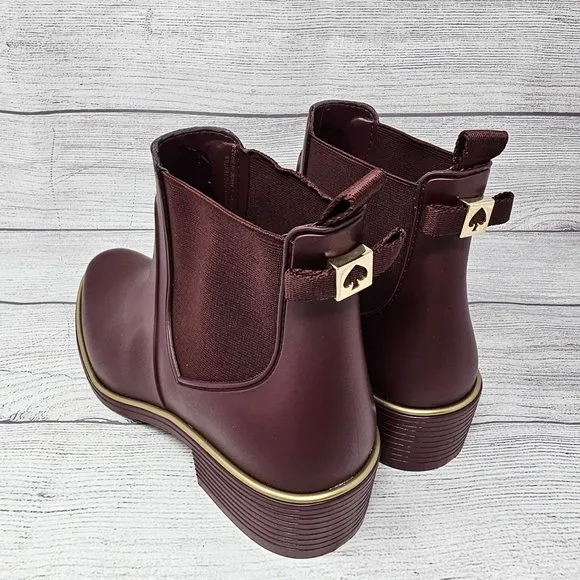 NEW!! Kate Spade New York Plain Block Heels Rain Boots Boots Size‎ 8