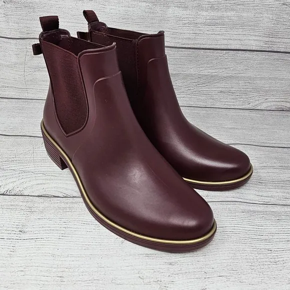 NEW!! Kate Spade New York Plain Block Heels Rain Boots Boots Size‎ 8