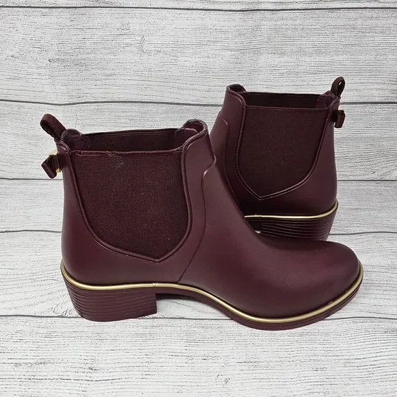 NEW!! Kate Spade New York Plain Block Heels Rain Boots Boots Size‎ 8