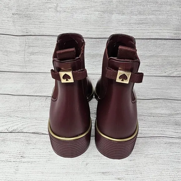 NEW!! Kate Spade New York Plain Block Heels Rain Boots Boots Size‎ 8