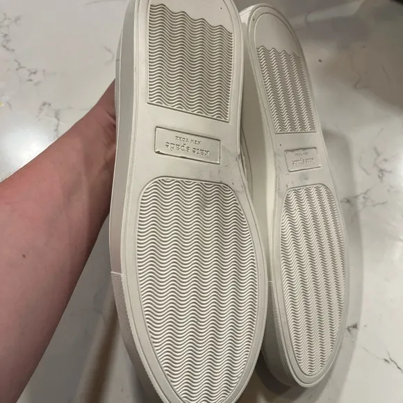 New Kate Spade Sneakers gold back. Perforated spade. 9.5