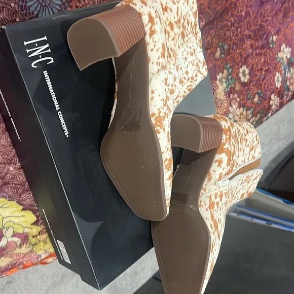 New leopard print INC boots