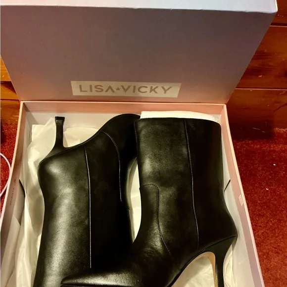 New Lisa Vicky Black Arthaul sheep Nappa boots