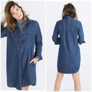 NEW Madewell denim popover shirtdress