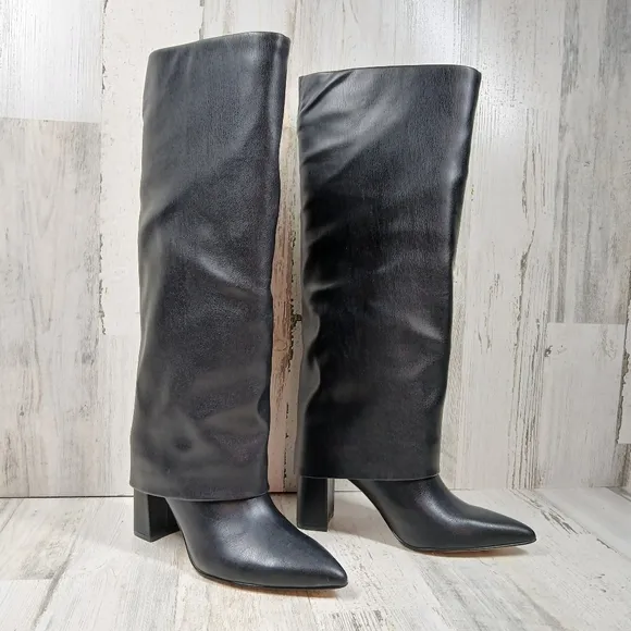 NEW  Marc Fisher Women's Fadila Fold Over Cuff Knee High Dress Boots