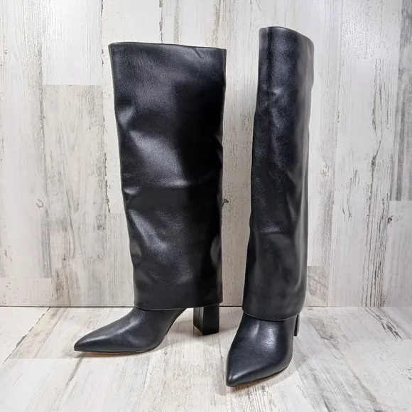 NEW  Marc Fisher Women's Fadila Fold Over Cuff Knee High Dress Boots