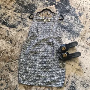 NEW MAX Studio navy jacquard sleeveless dress🌸🌸🌸🌸