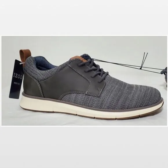 New Men Grey Casual Lace-Up Wingtip Shoes